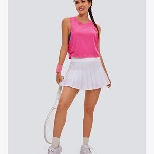 CRZ YOGA Pima Cotton Cropped Workout Tank Top for Women, Sonic Pink, XXS